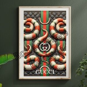 Gucci Snake Fashion Glamour Wall Art 11x17 by Rodeo Drive Designs